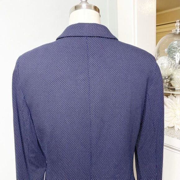 Chico’s Polka Dot Blazer Jacket Navy Blue & White Small - Picture 7 of 9